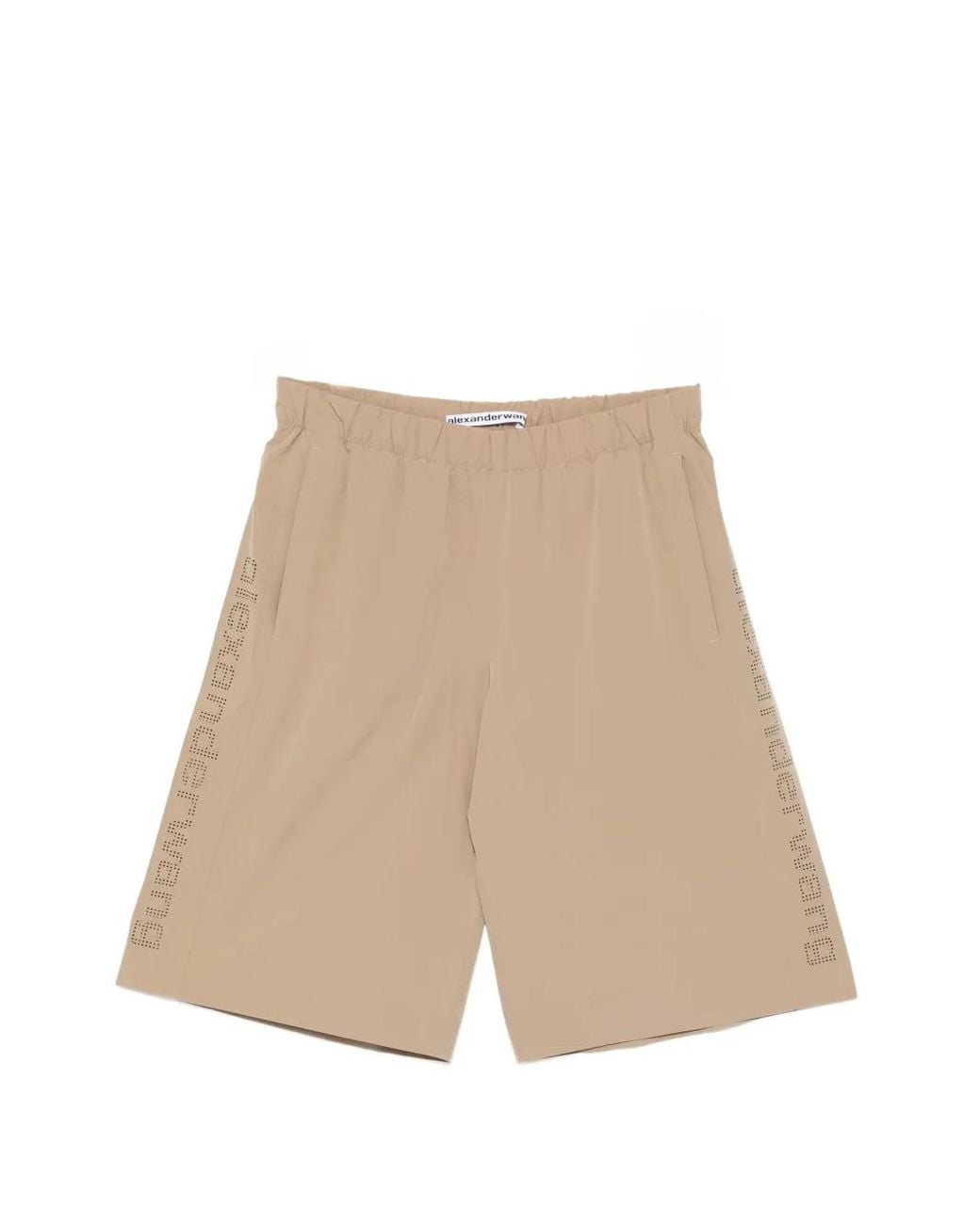 Alexander Wang Natural Short De Sport À Logo Perforé