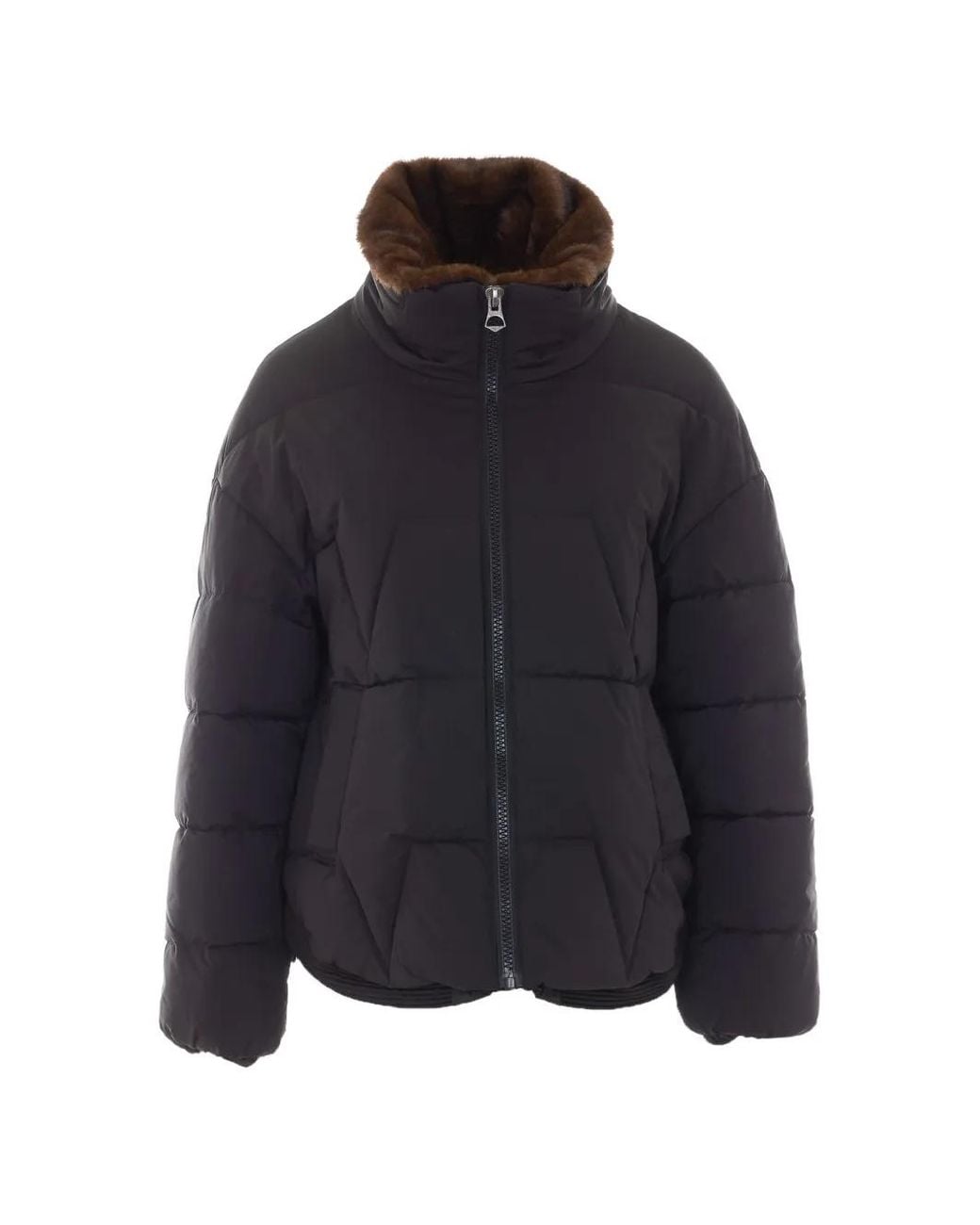 Vegancode Blue Padded Faux-Fur-Trim Jacket