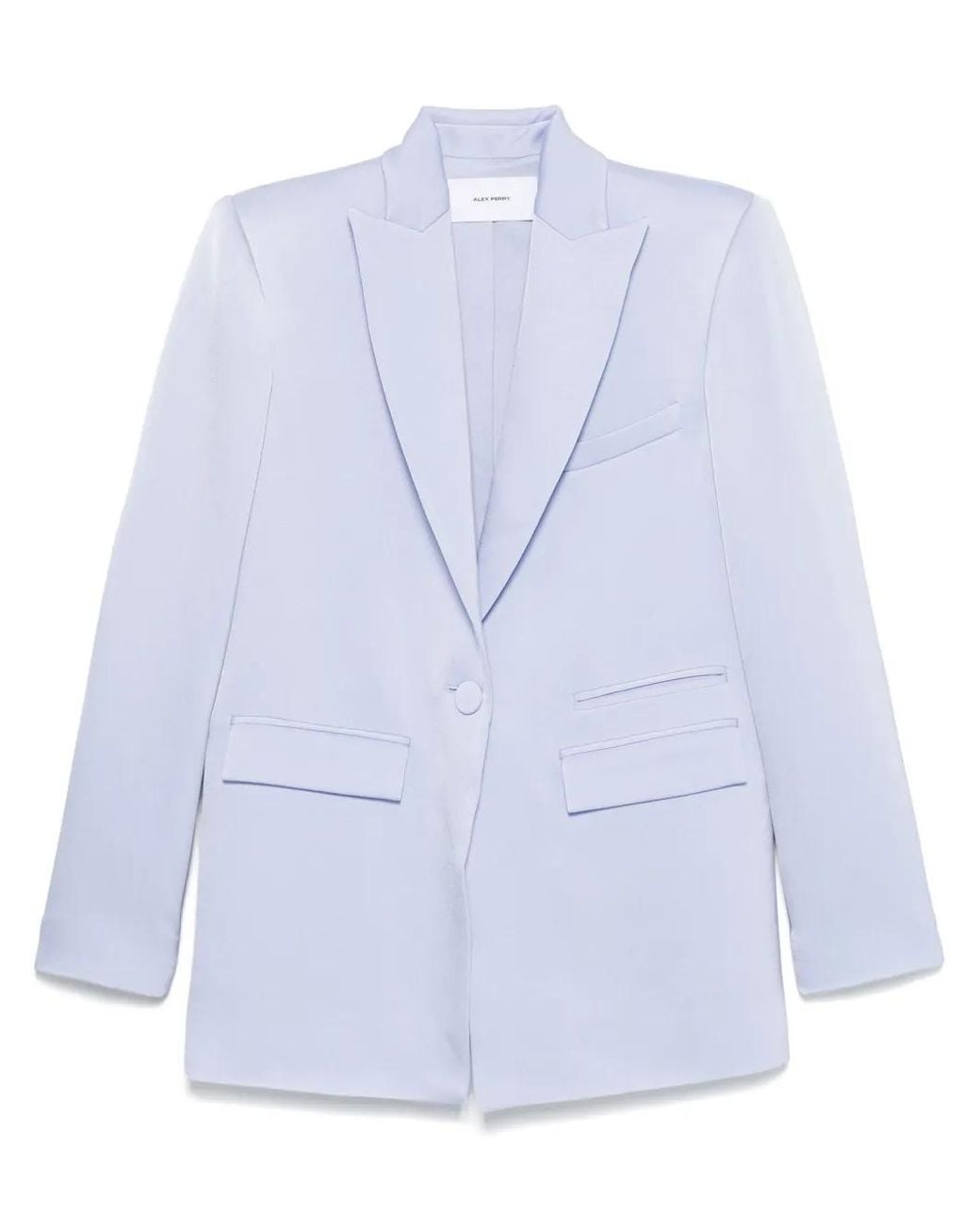 Alex Perry Blue Satin Crepe Blazer