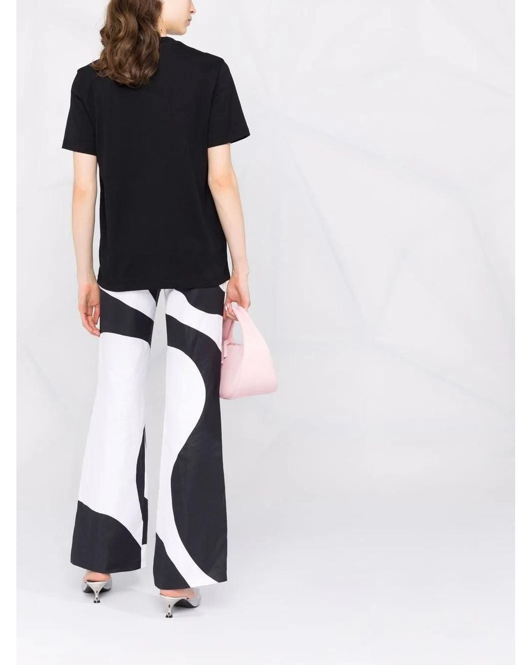 MSGM Black Logo-Embroidered Cotton T-Shirt Clothing