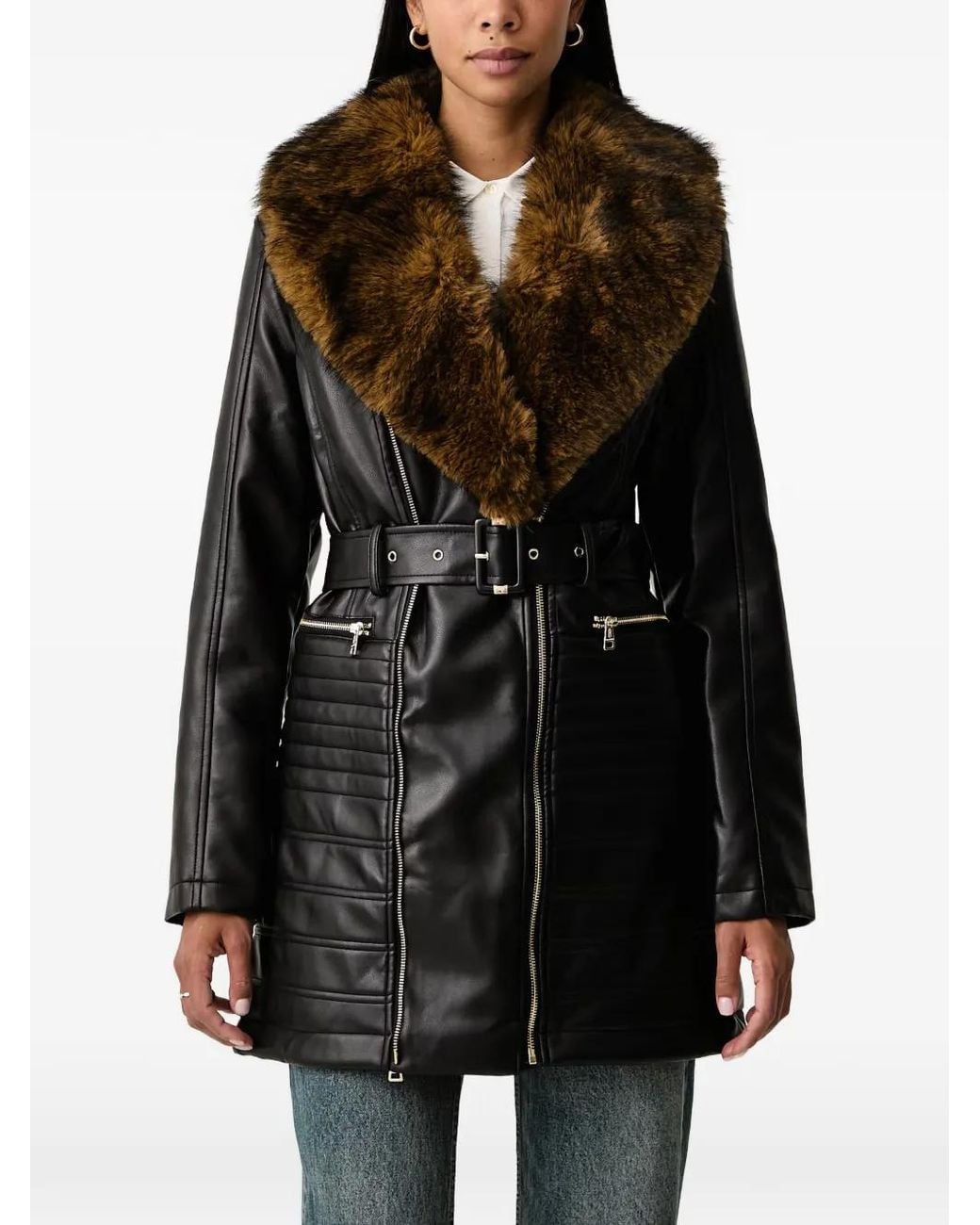 Fracomina Black Belted Coat