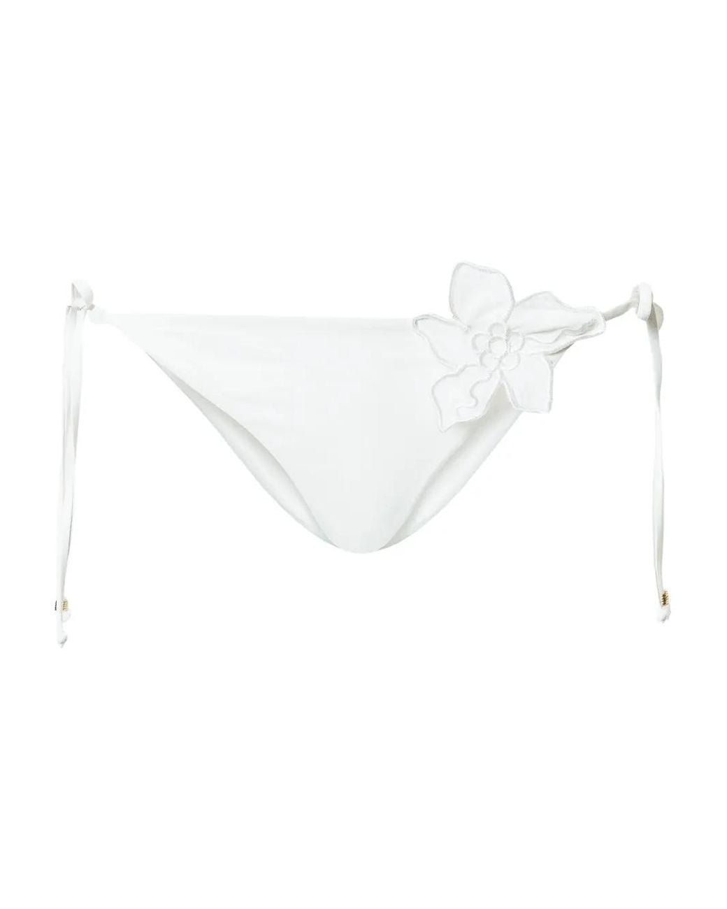 Twinset White Floral-Appliqué Bikini Bottoms