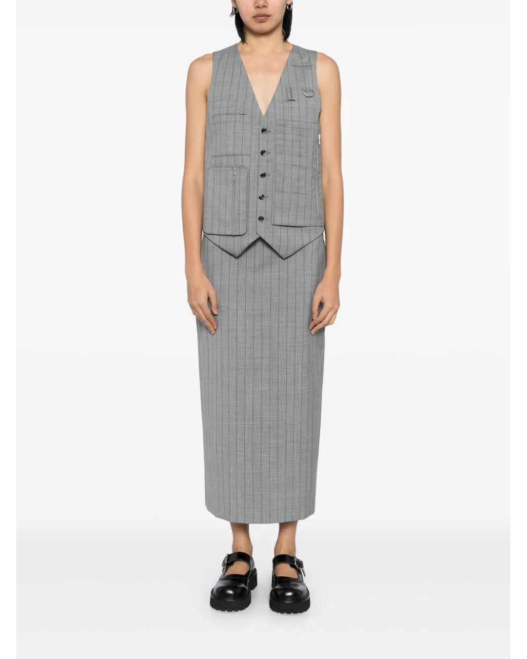 Moschino Gray Checked Waistcoat