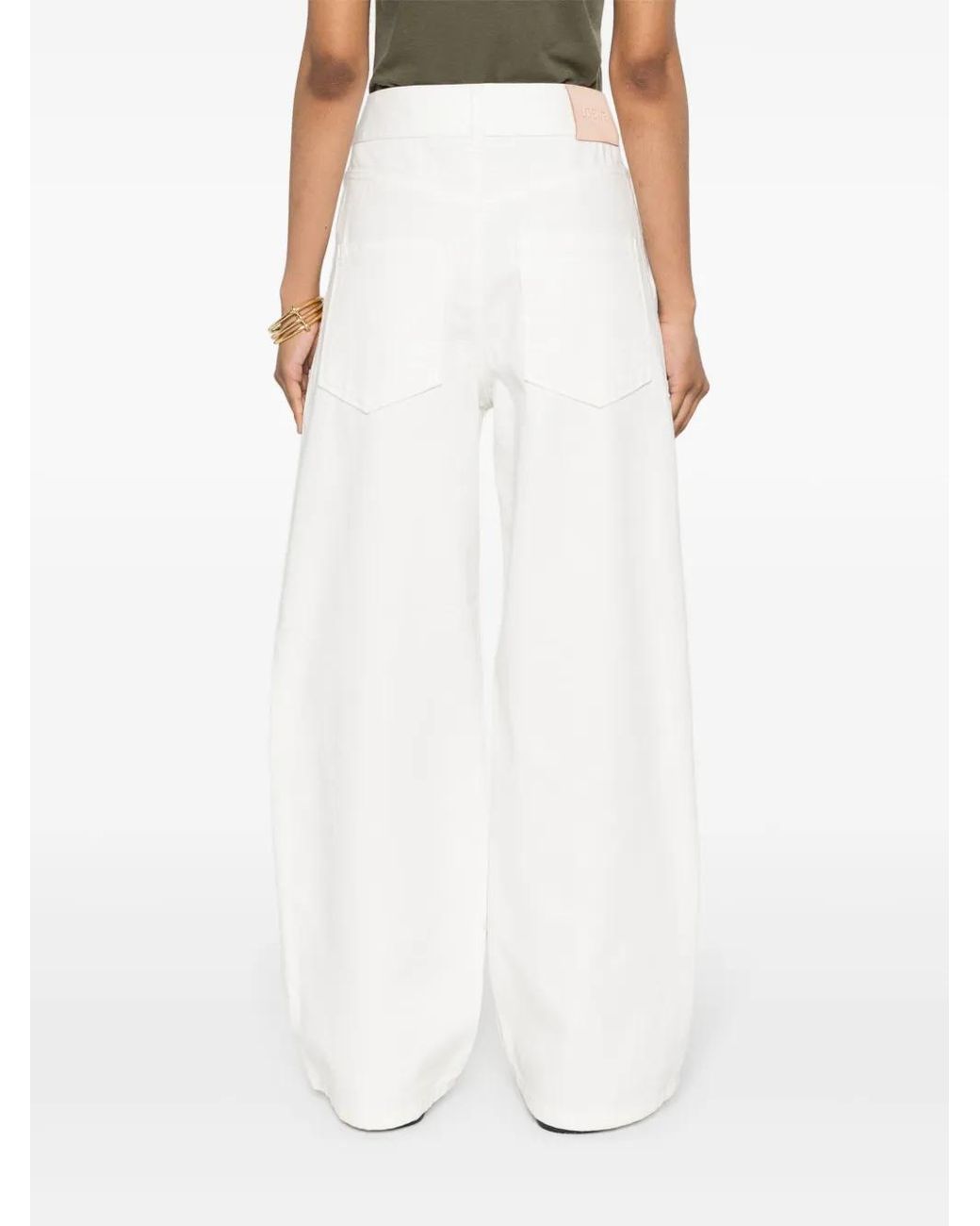 Loewe White Anagram Wide-Leg Jeans