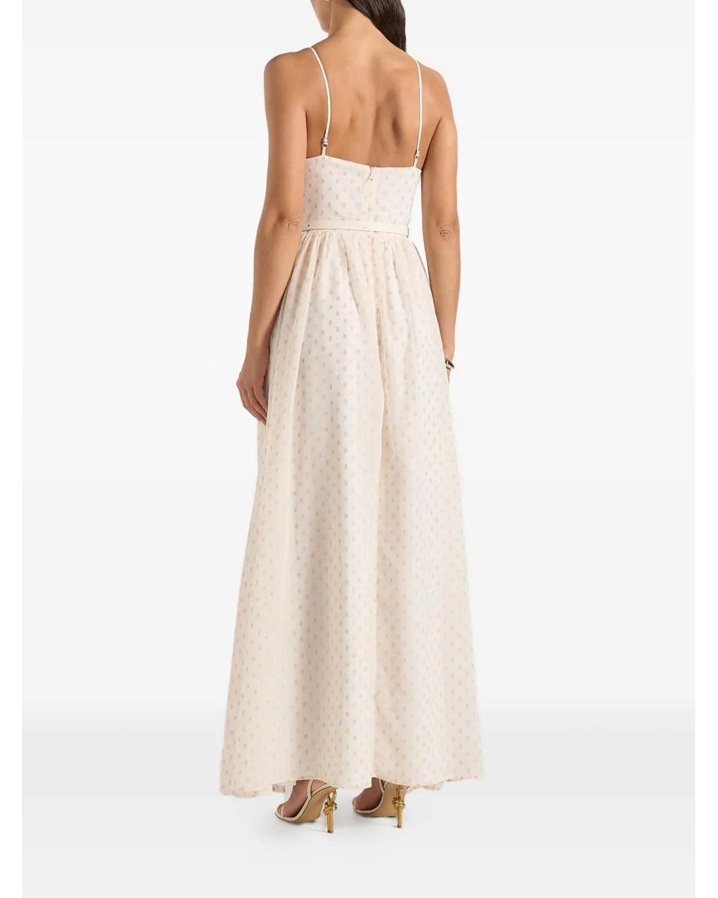 Manière De Voir White Rosie Lace Corset Maxi Dress
