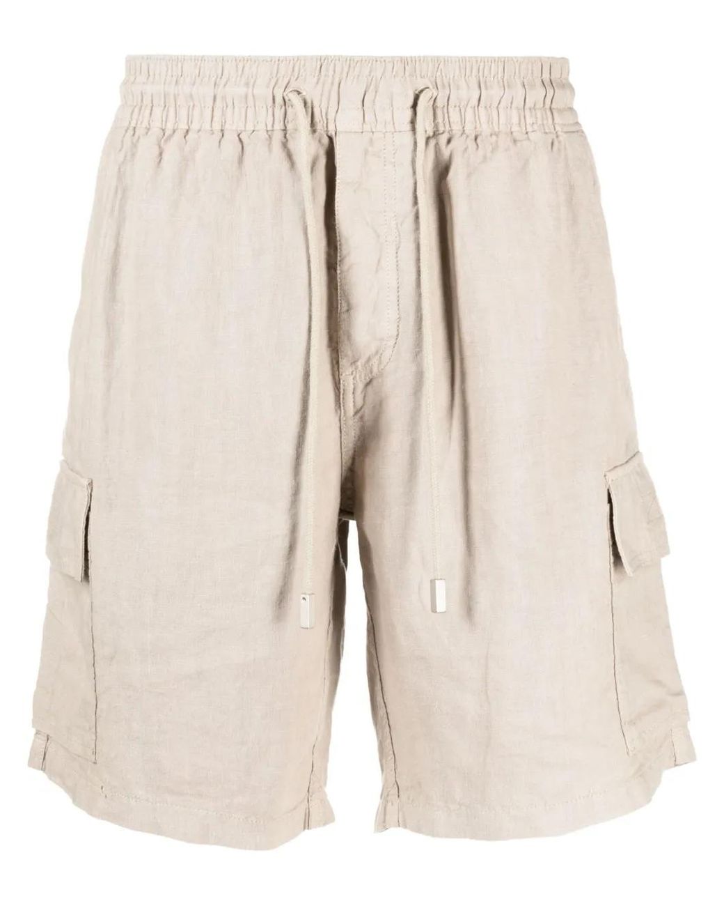 Vilebrequin Natural Logo-Patch Linen Shorts for men