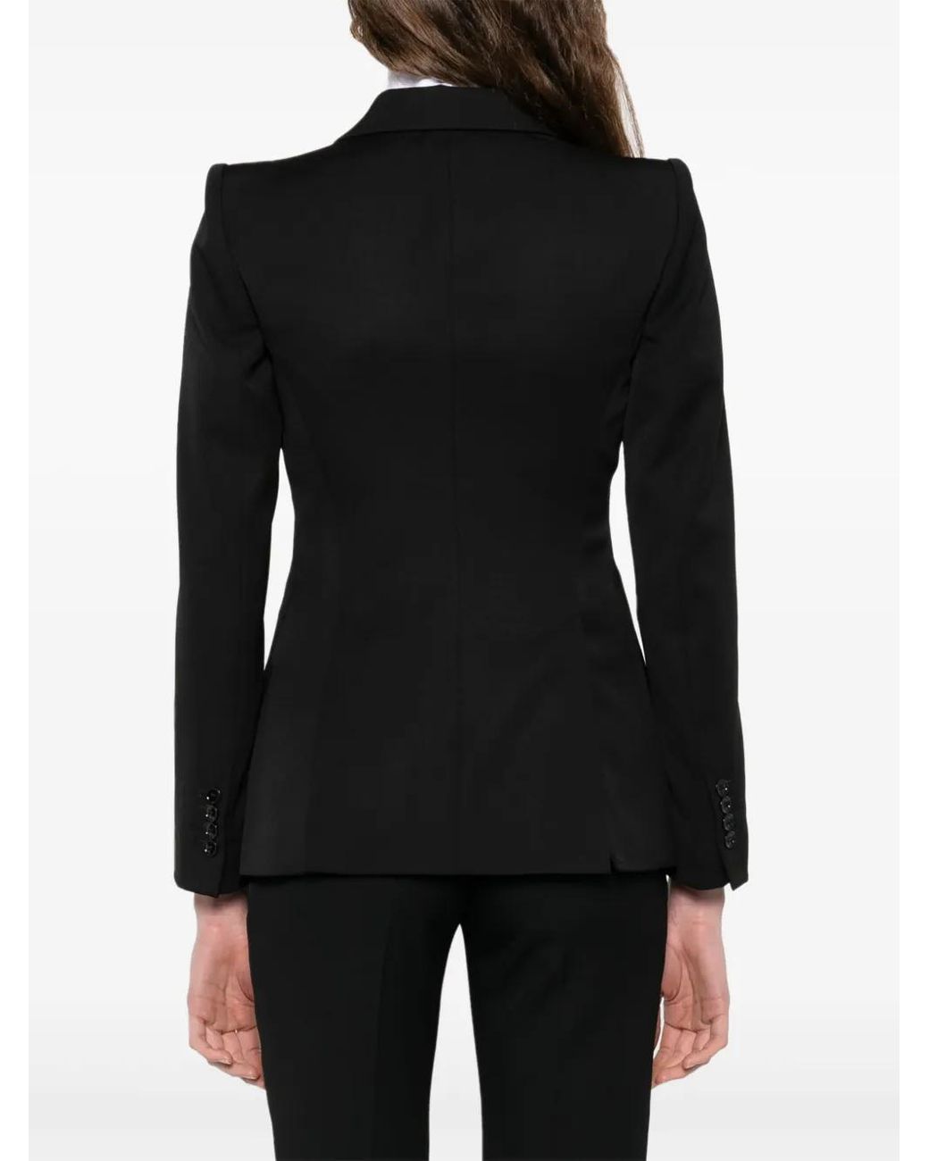 McQueen Black Wool Single-Breasted Blazer