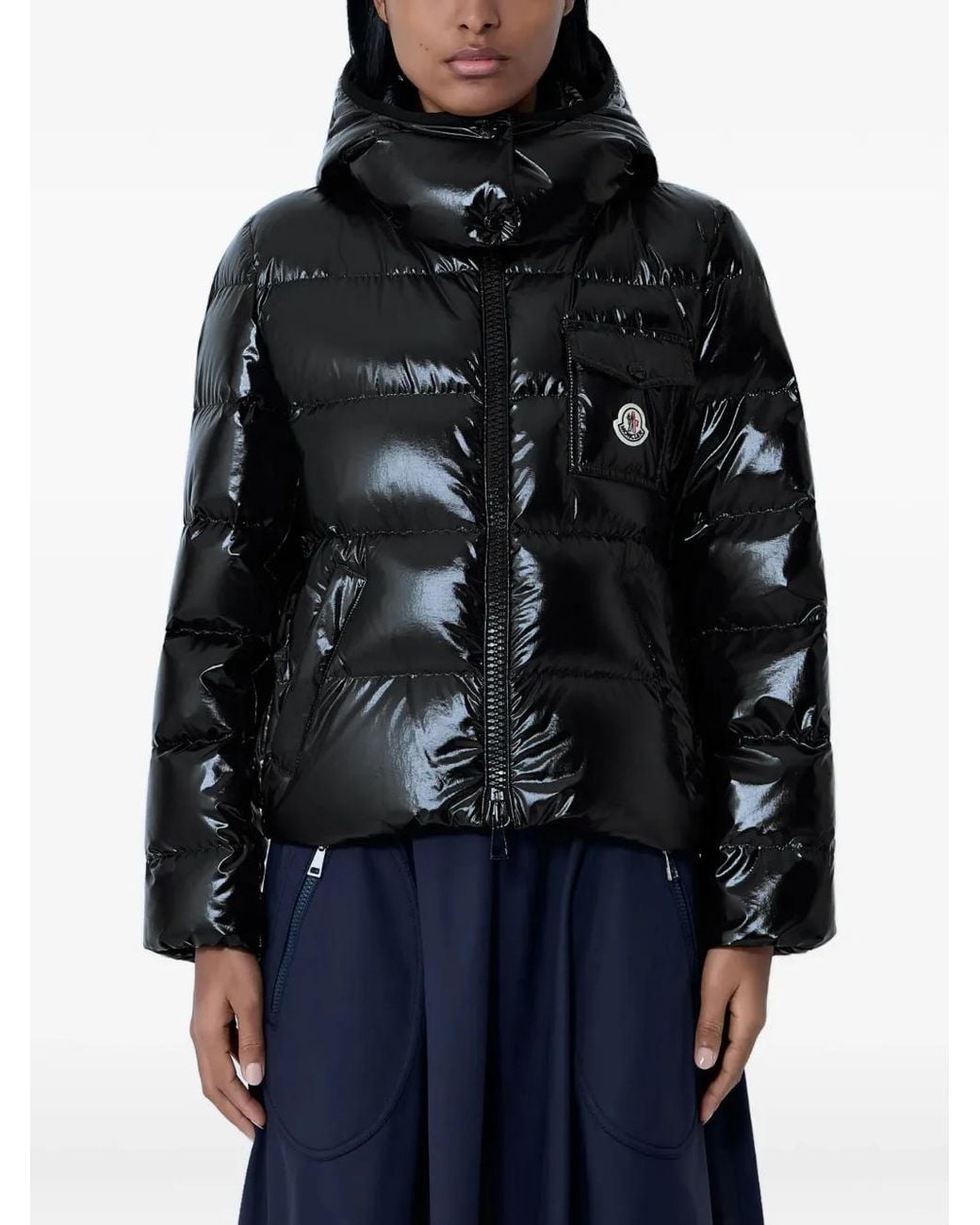 Moncler Blue Andro Short Down Jacket