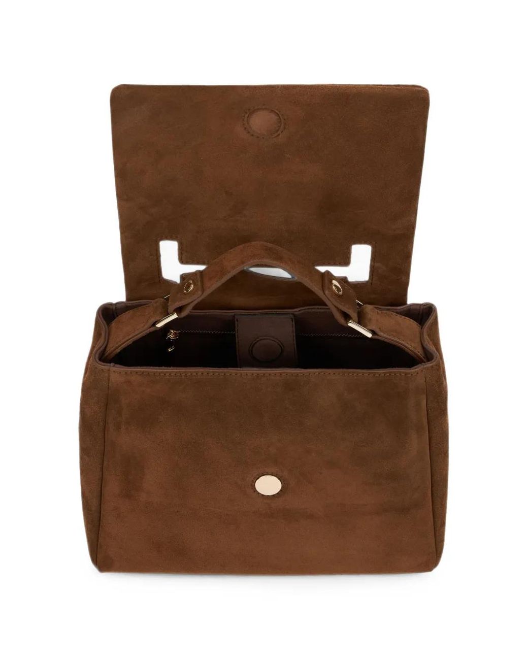 Orciani Brown Sveva Suede Shoulder Bag