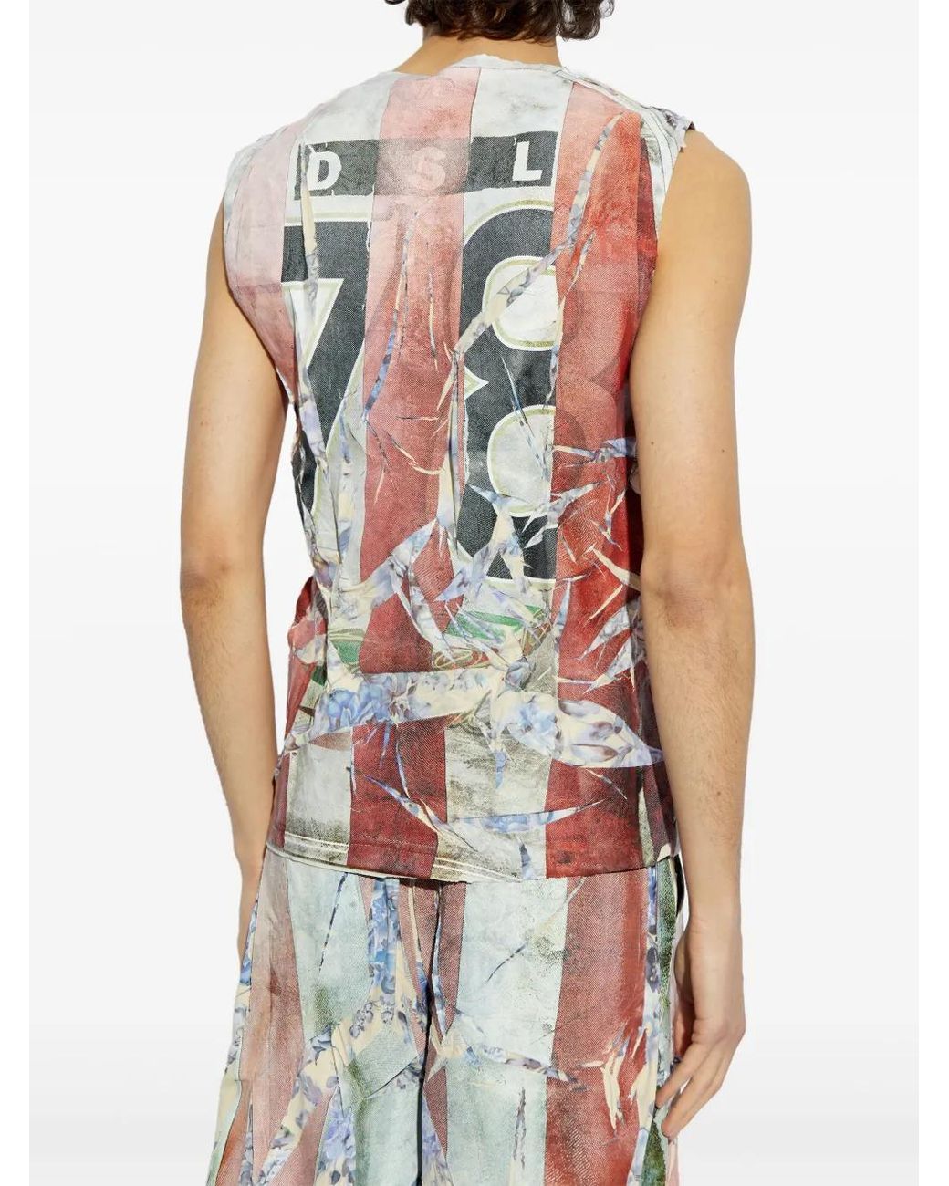 DIESEL White T-Per-Stripe Vest
