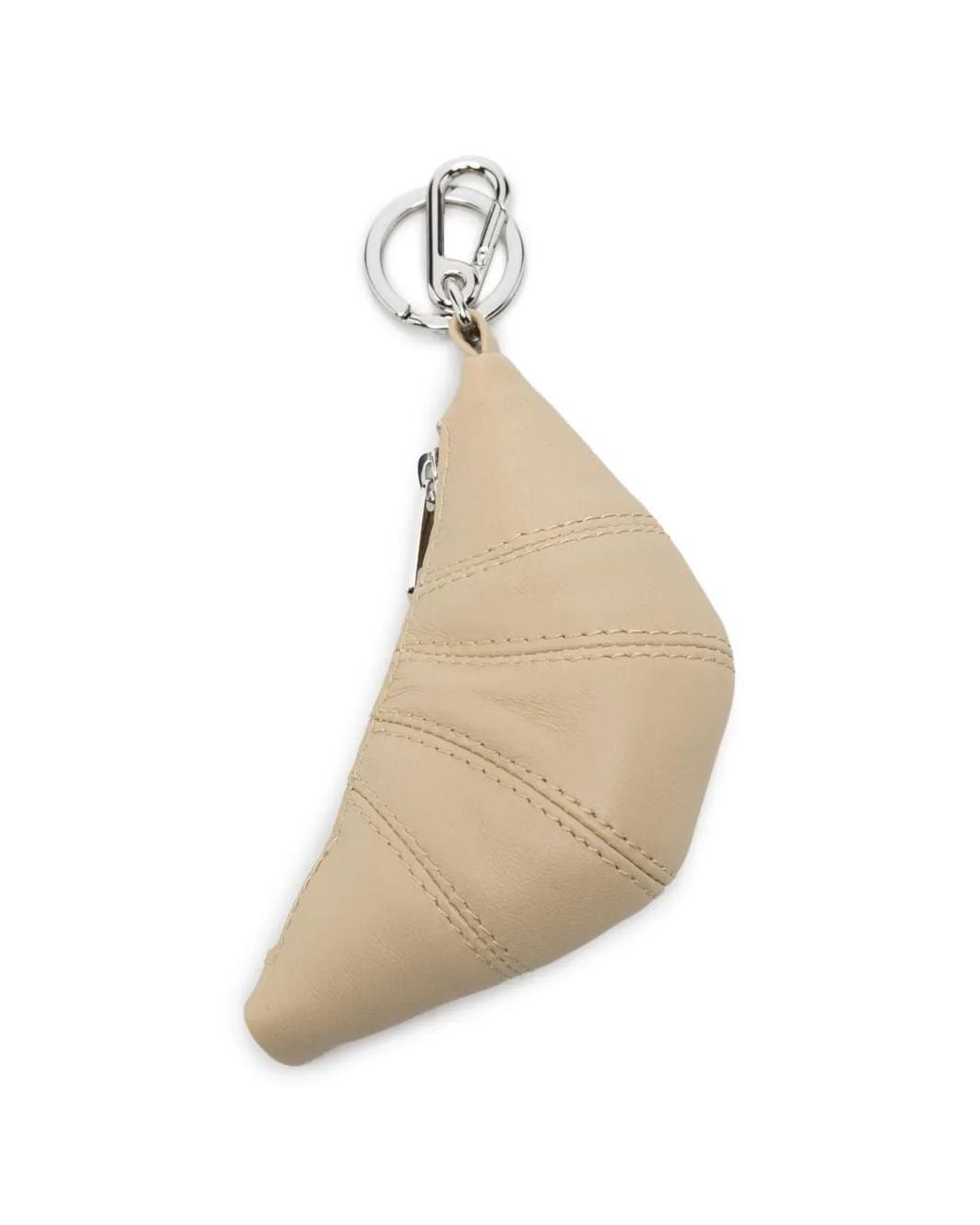 Lemaire White Croissant Leather Keyring
