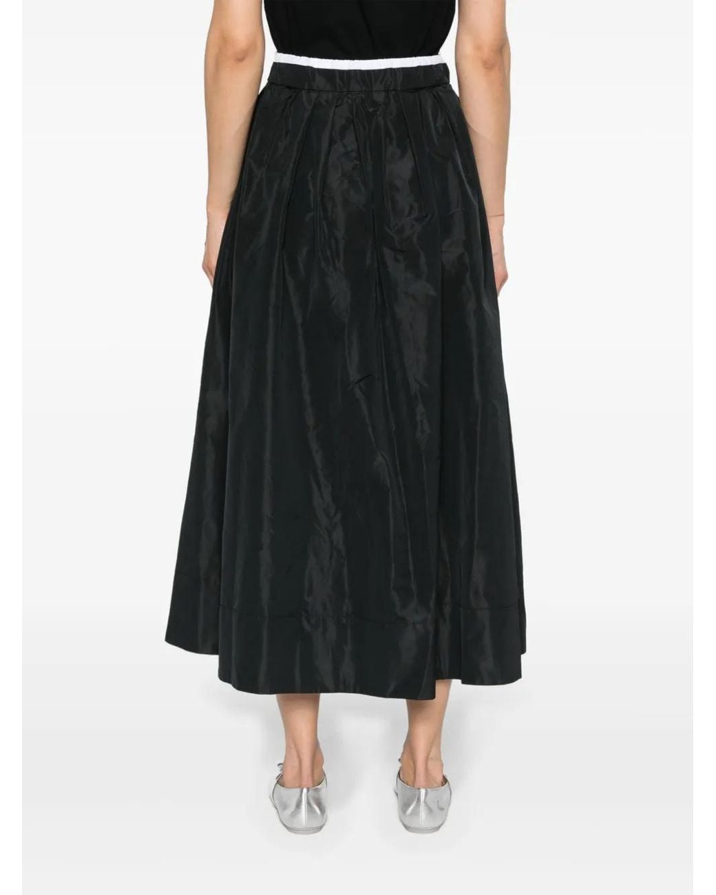 Maje Black Maxi Skirt With Contrast Waistband