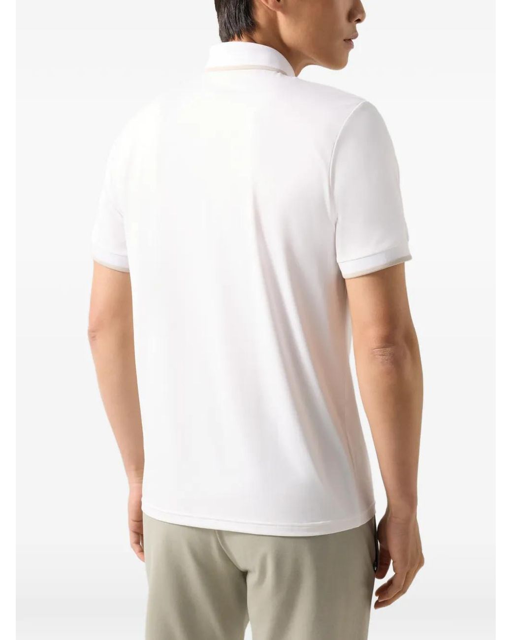 Bogner White Cody Zip-Fastening Polo-Collar Performance T-Shirt for men