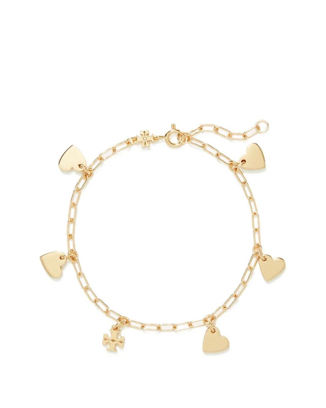 Tory Burch Metallic Curiosity Heart-Charm Bracelet