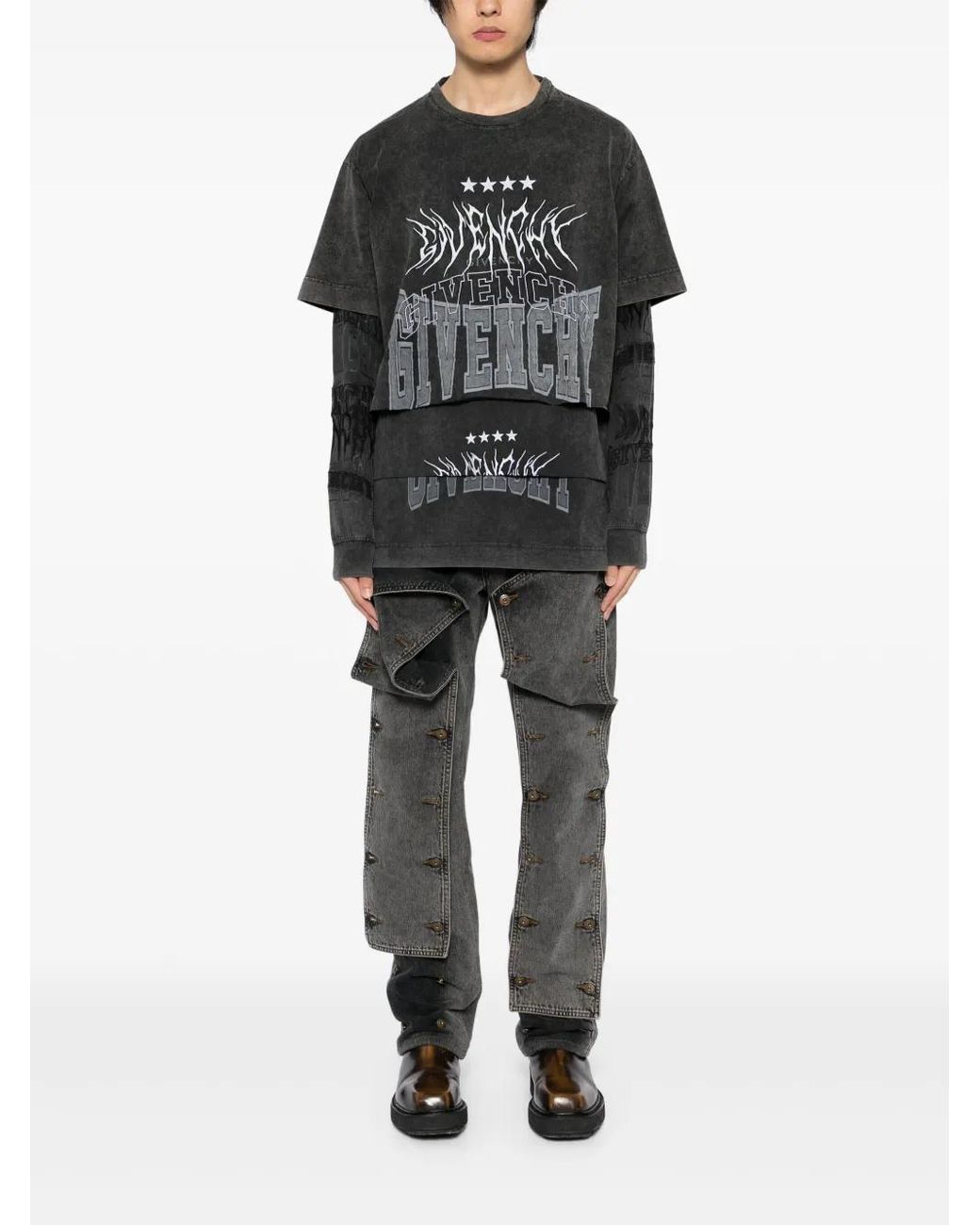 Givenchy Layered-Sleeve T-Shirt in Black for Men | Lyst