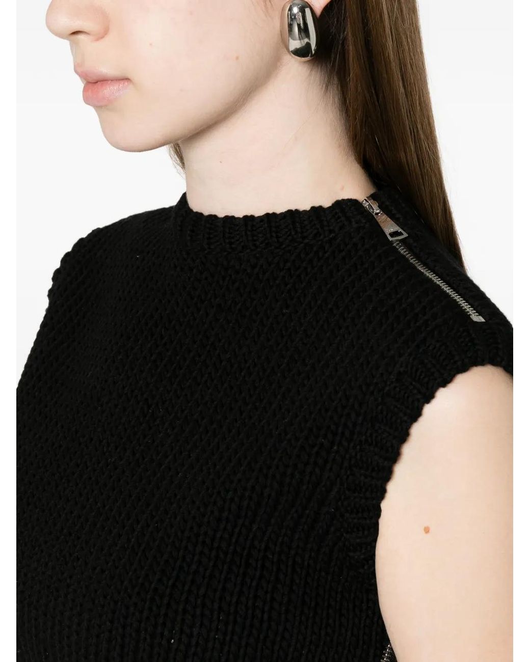 Top De Canalé Con Cremallera Max Mara de color Black