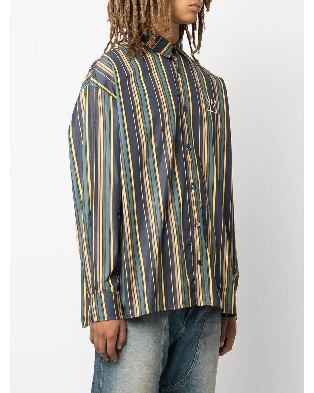 Etudes Studio Green Multicolour Striped Shirt for men