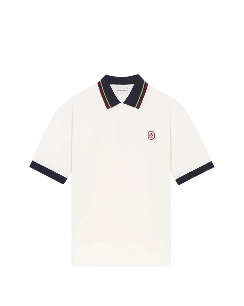 Drole de Monsieur White Mirror Logo-Embroidered Polo Shirt for men