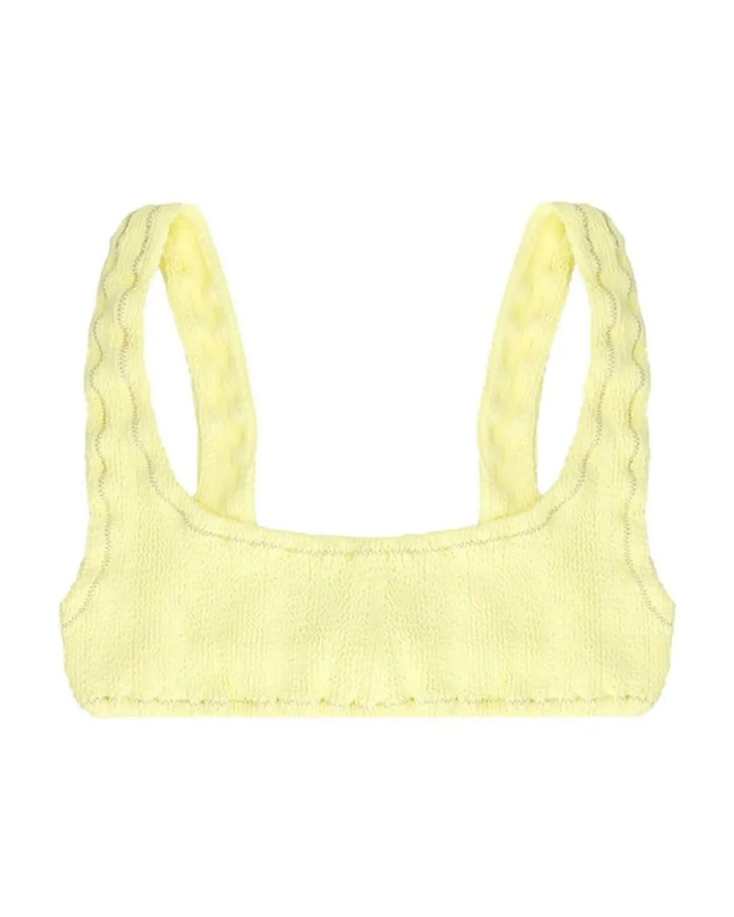 Reina Olga Yellow Ginny Crinkled Bikini Top