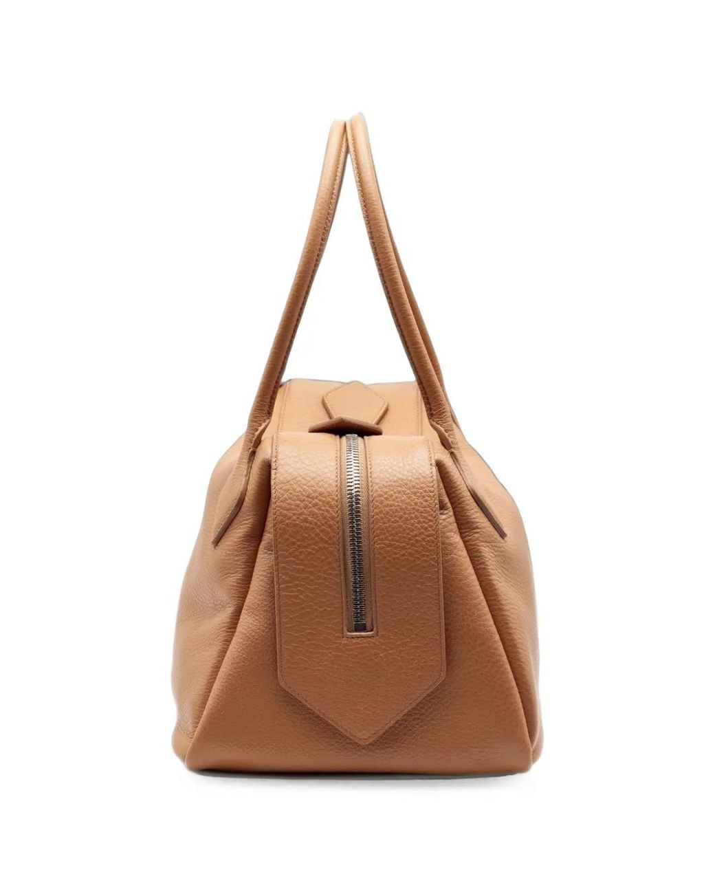 MINOBOSSI Brown Adele Leather Tote Bag