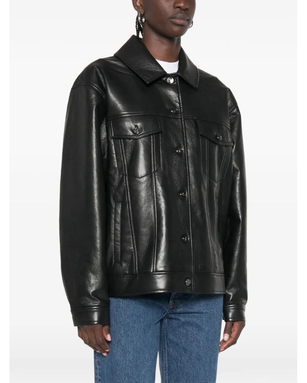 Anine Bing Black Calf Leather Jacket