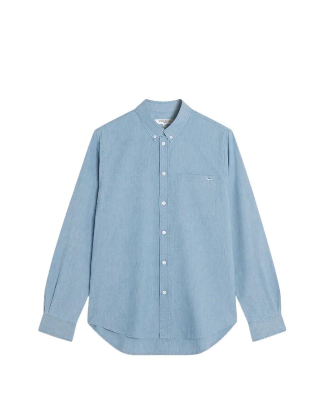 Maison Kitsuné Blue Profile Fox Cotton Shirt for men