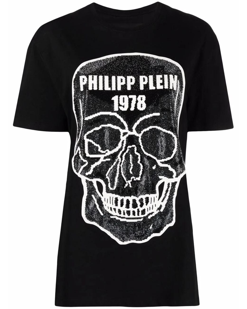Philipp Plein Black Skull-Embellished Round-Neck T-Shirt