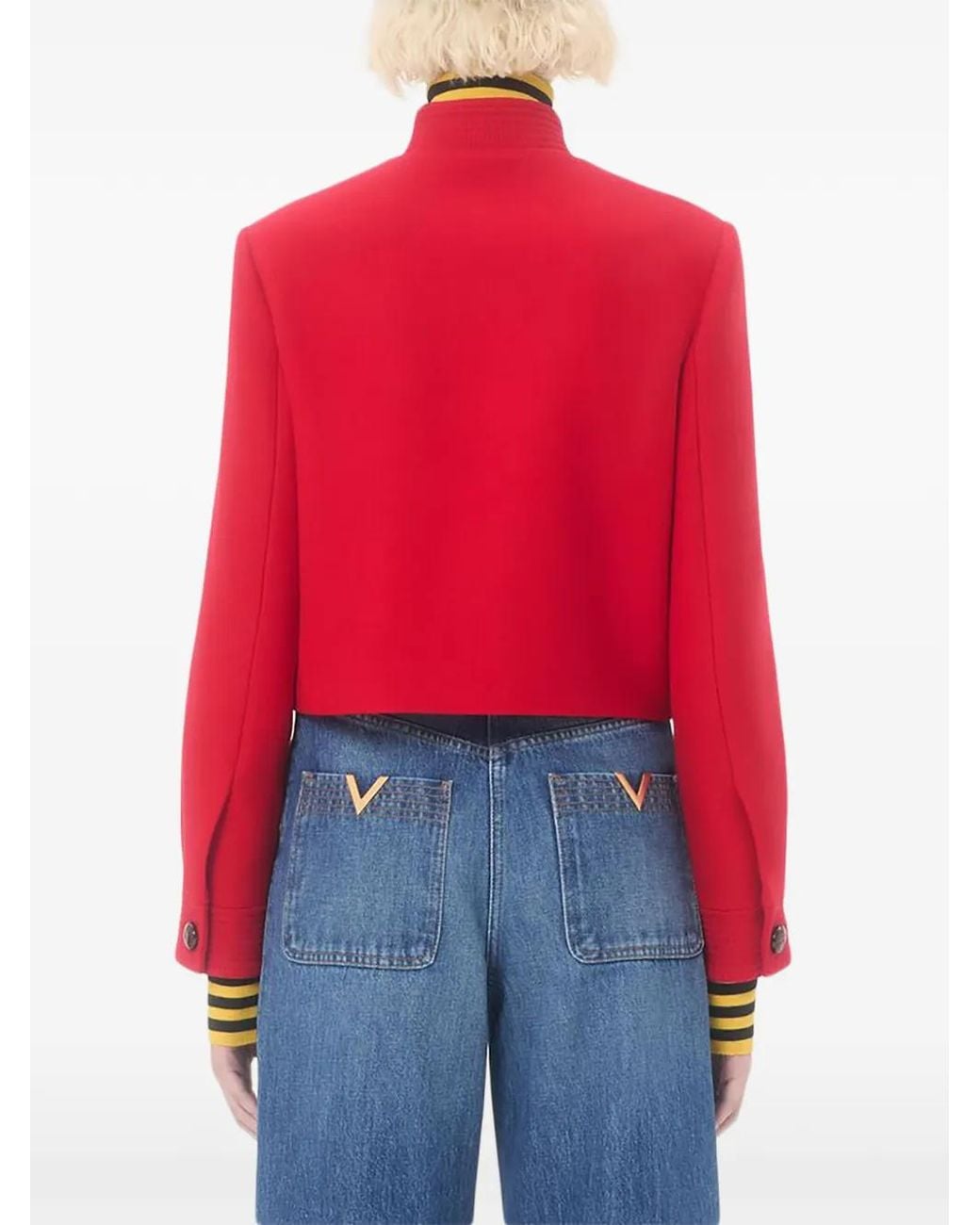 Valentino Garavani Red Drill Double Caban Jacket