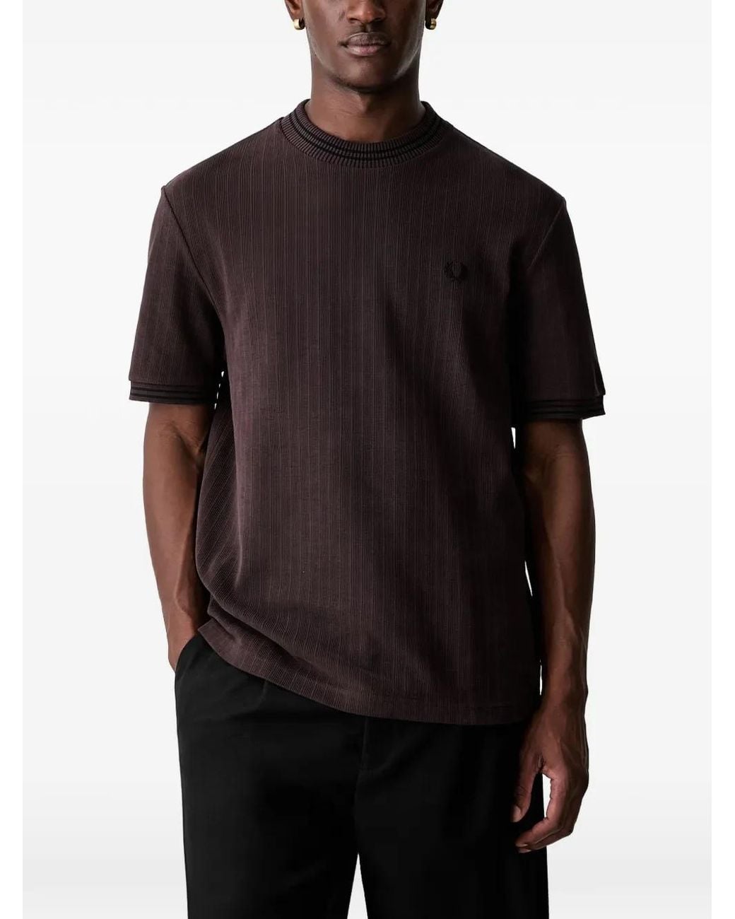 Fred Perry Black Oversized T-Shirt for men