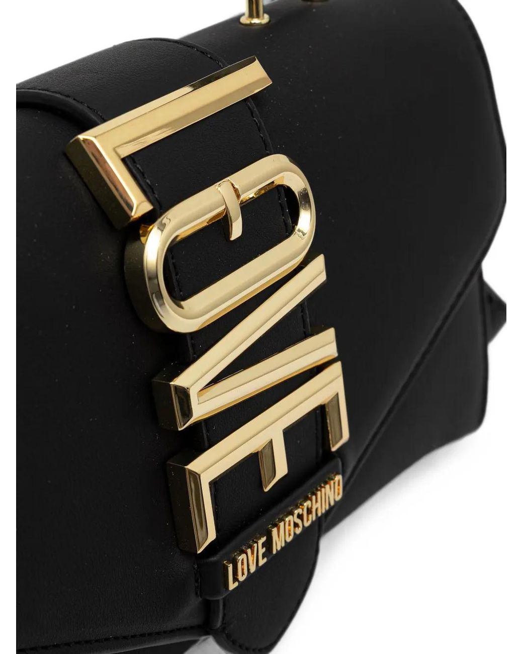 Love Moschino Black Logo-Plaque Tote Bag