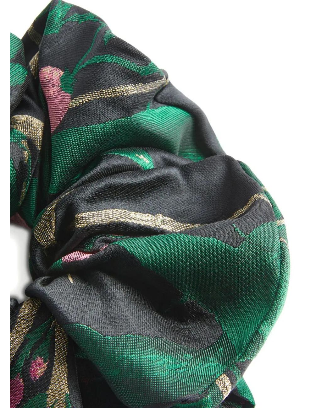 LaDoubleJ Green Giga Jacquard-Pattern Scrunchie