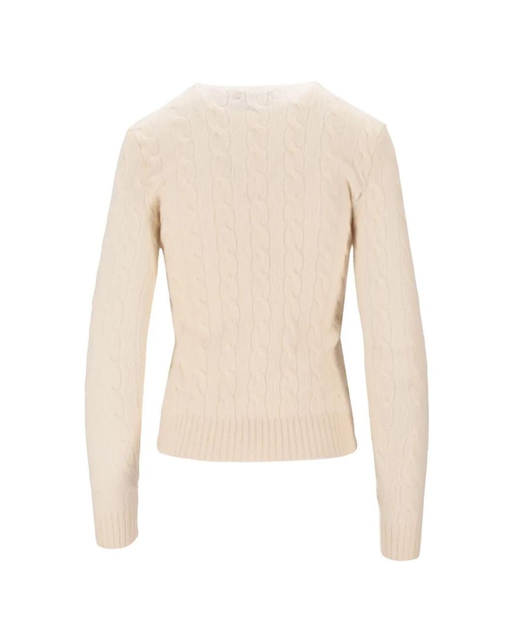 Polo Ralph Lauren White Julianna Cable-Knit Sweater