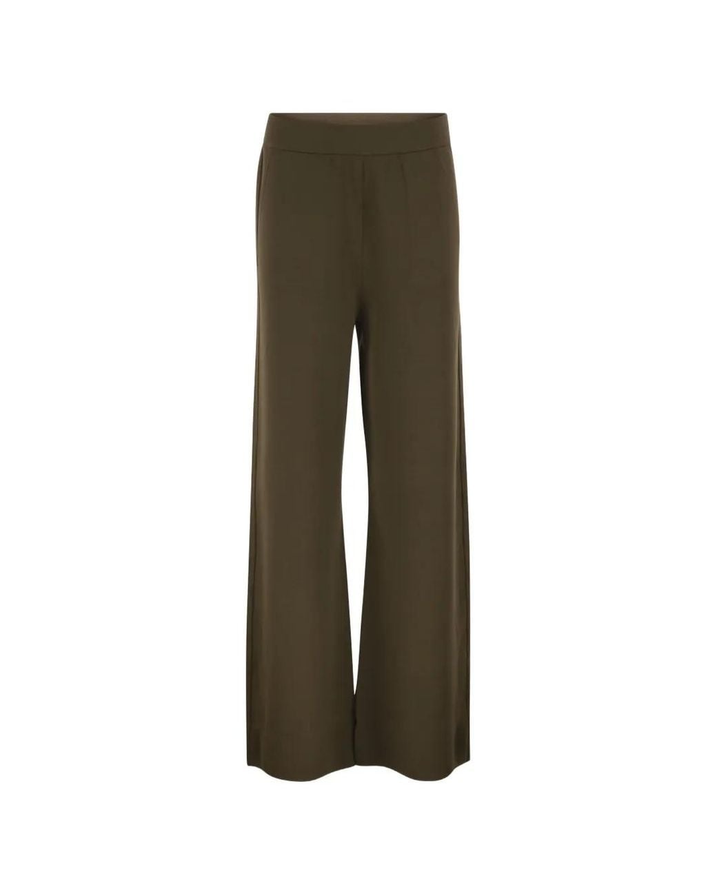 Max Mara Green Wide-Leg Knit Trousers