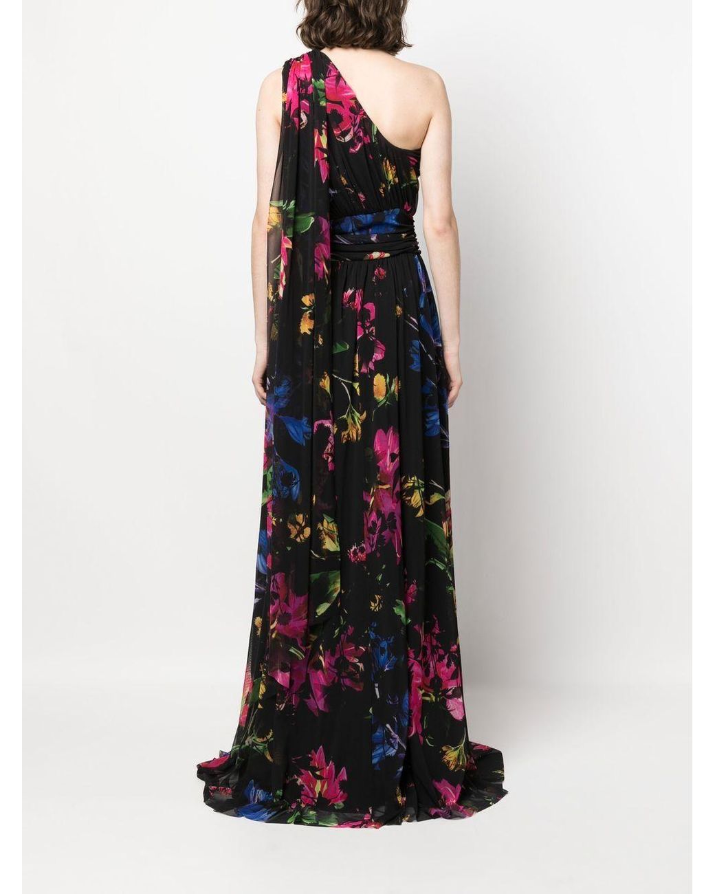 Prabal Gurung Floral print One Shoulder Gown in Blue Lyst