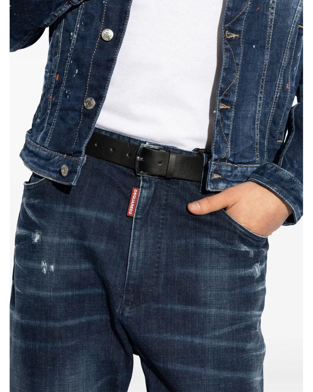 DSquared² White City Nights Buckle Belt for men