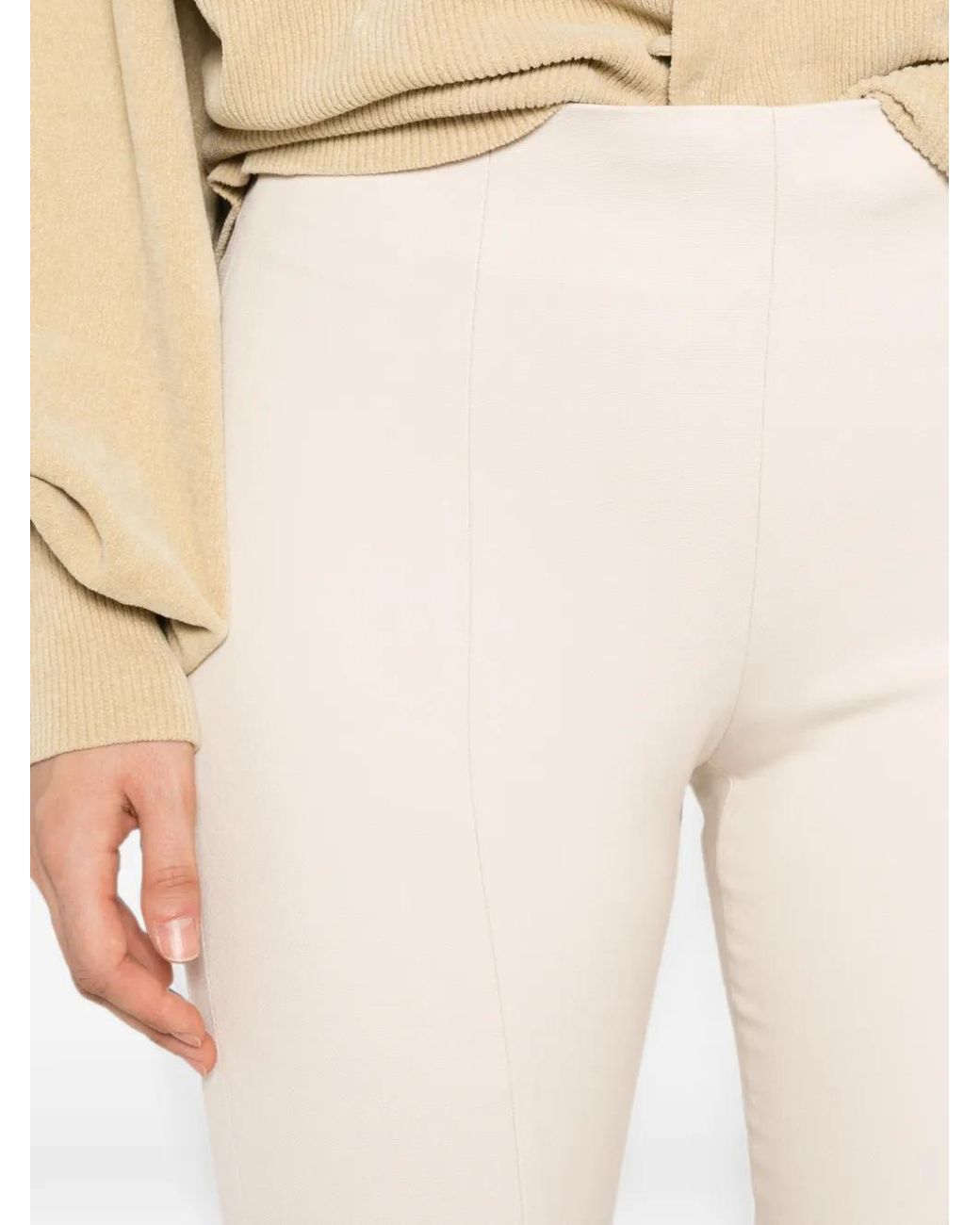 Peserico White Pantalon À Ourlet Fendu