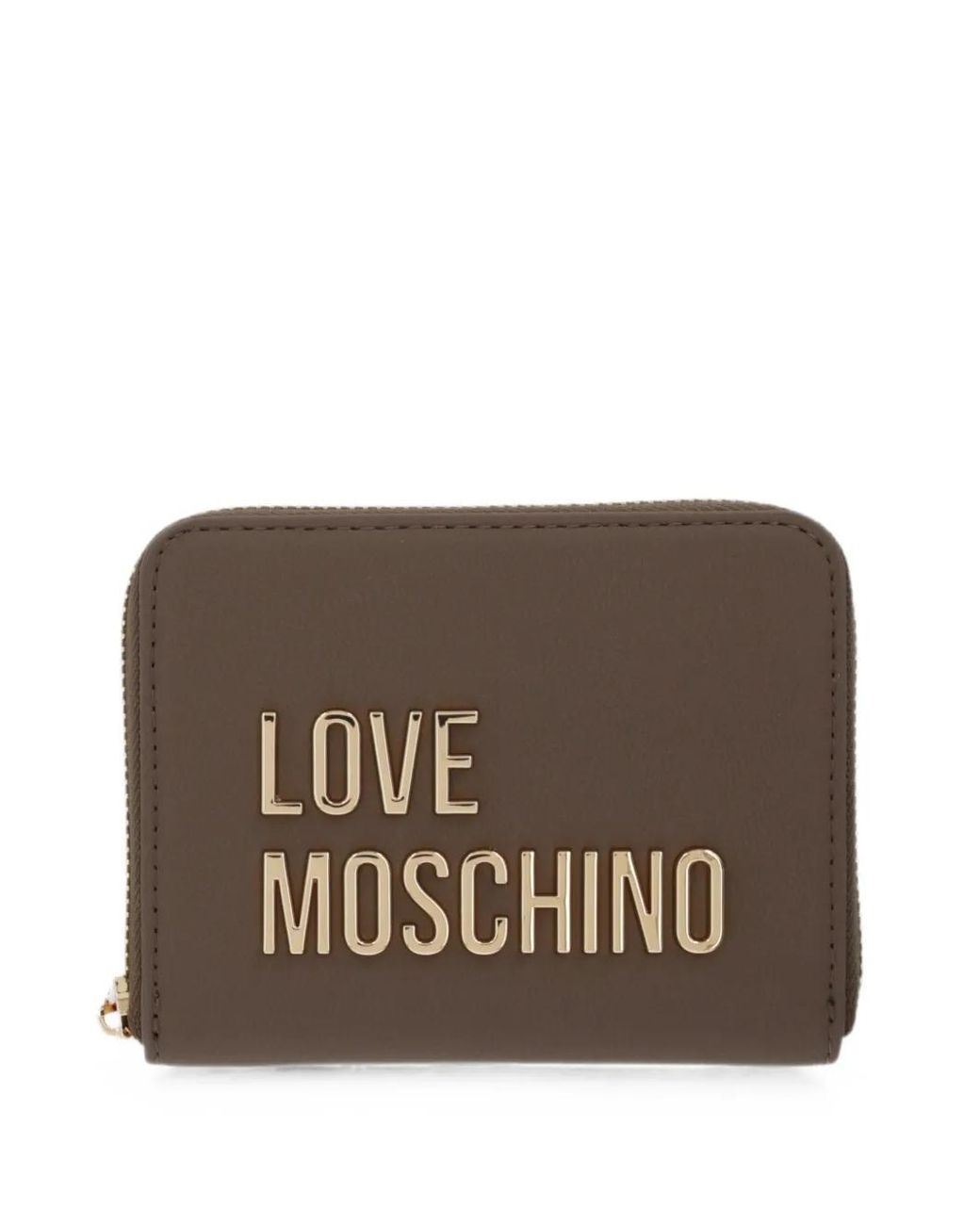 Love Moschino Brown Logo Zip Wallet