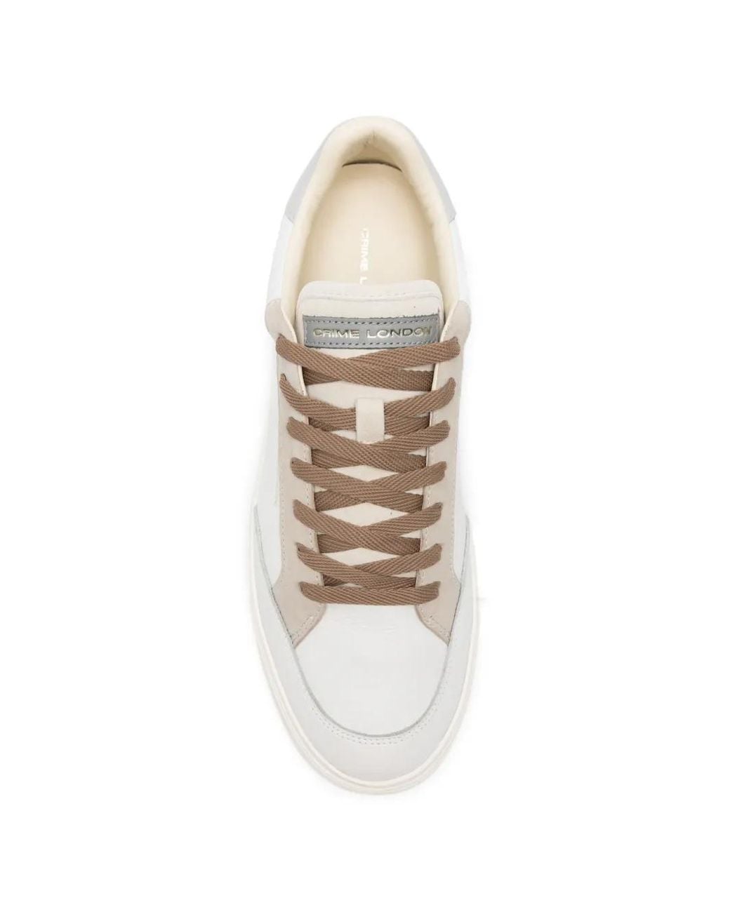 Crime London White Suede Panel Sneakers for men