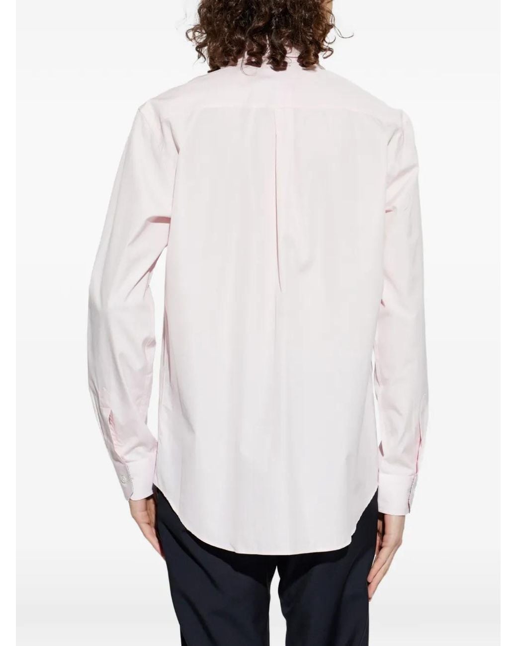 Paul Smith White Contrast-Trimmed Long-Sleeved Shirt for men