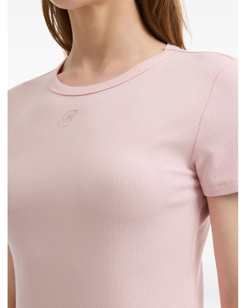 B+ AB Pink Ribbed Crew-Neck T-Shirt