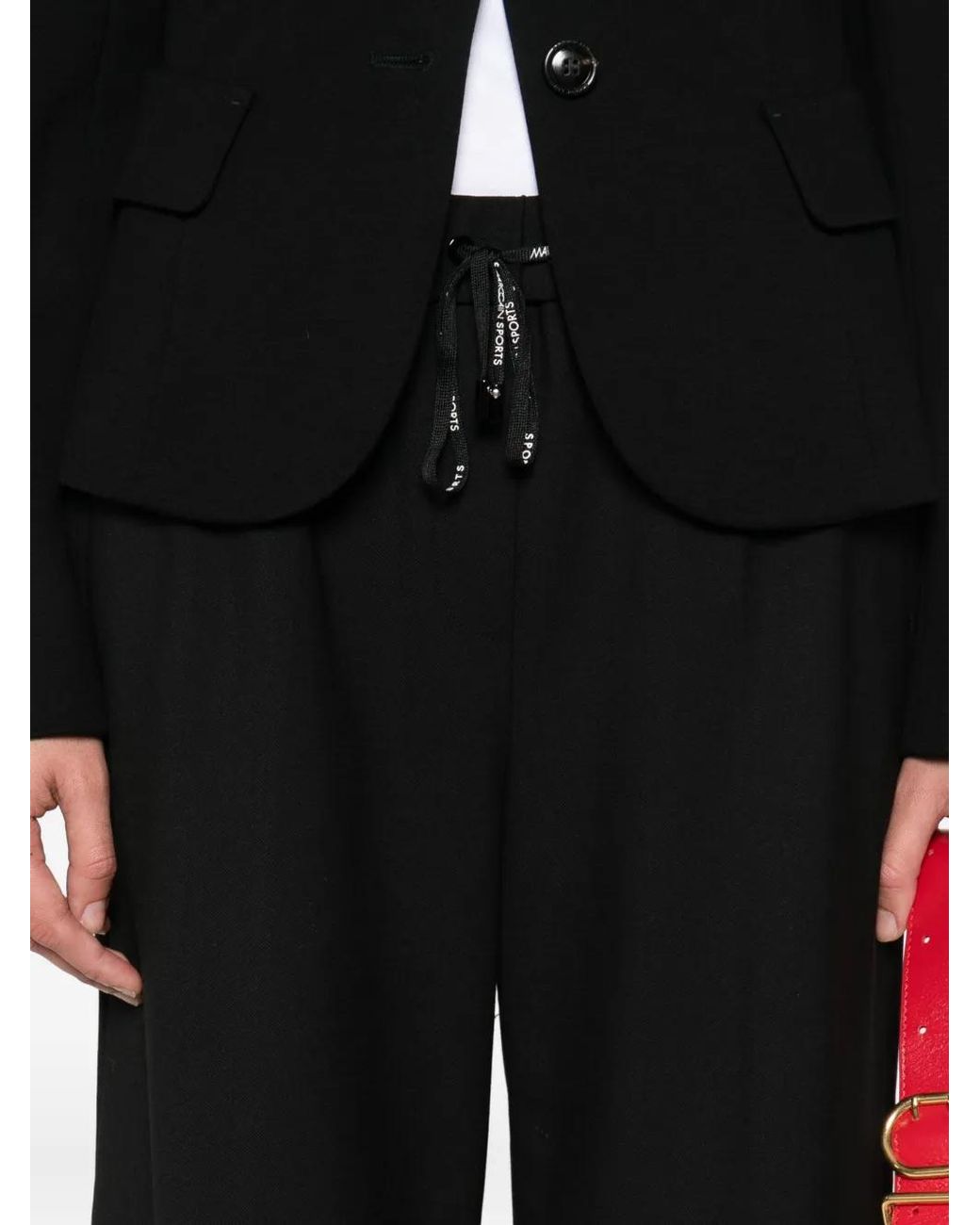 Marc Cain Black Welkom Drawstring-Waist Trousers