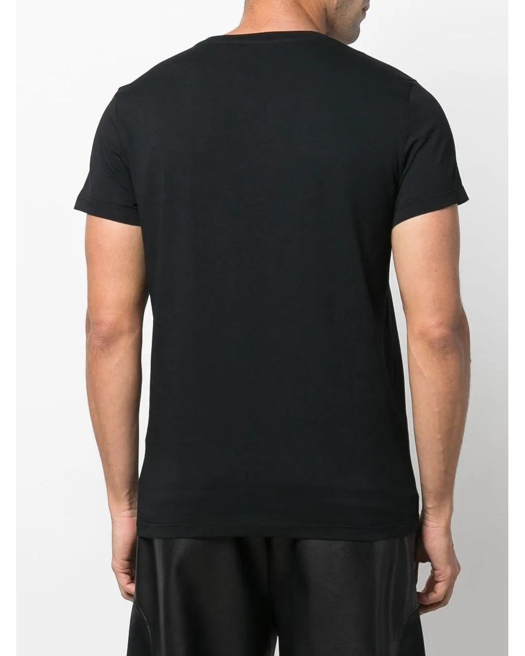 Balmain Black Logo-Embossed Cotton T-Shirt for men