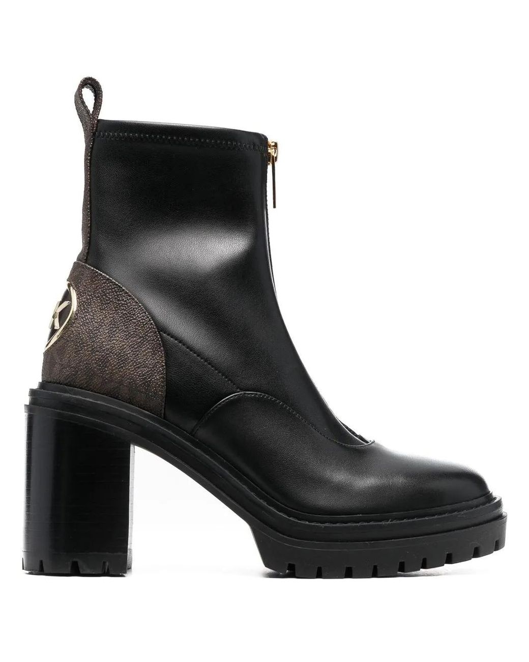MICHAEL Michael Kors Black Cyrus Zip Leather Ankle Boots