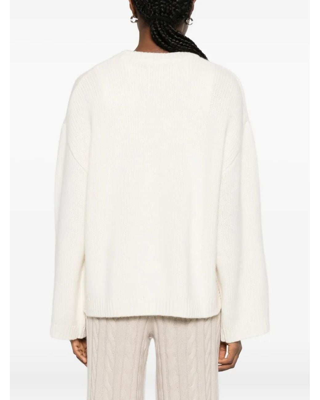 Soft Goat White Chunky Crewneck