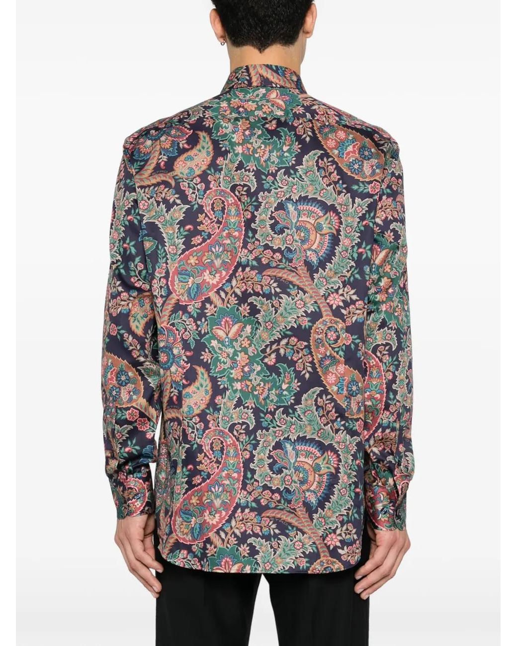 Etro Gray Shirt With Paisley Print for men