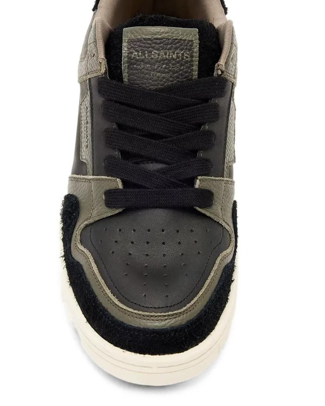 AllSaints Black Leather Regan Plus Low-Top Sneakers for men