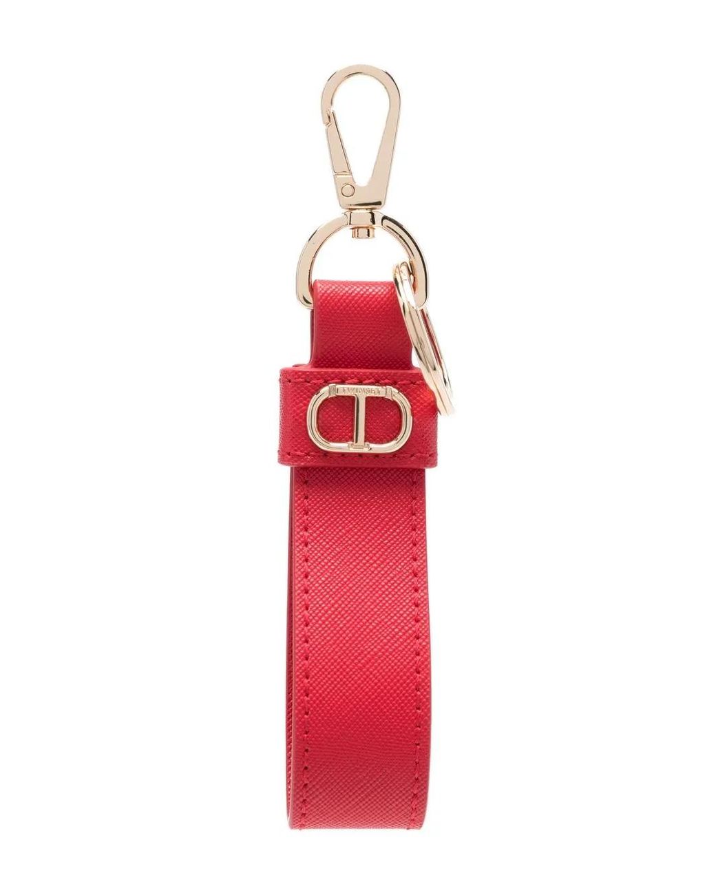 Twinset Red Logo-Plaque Keyring