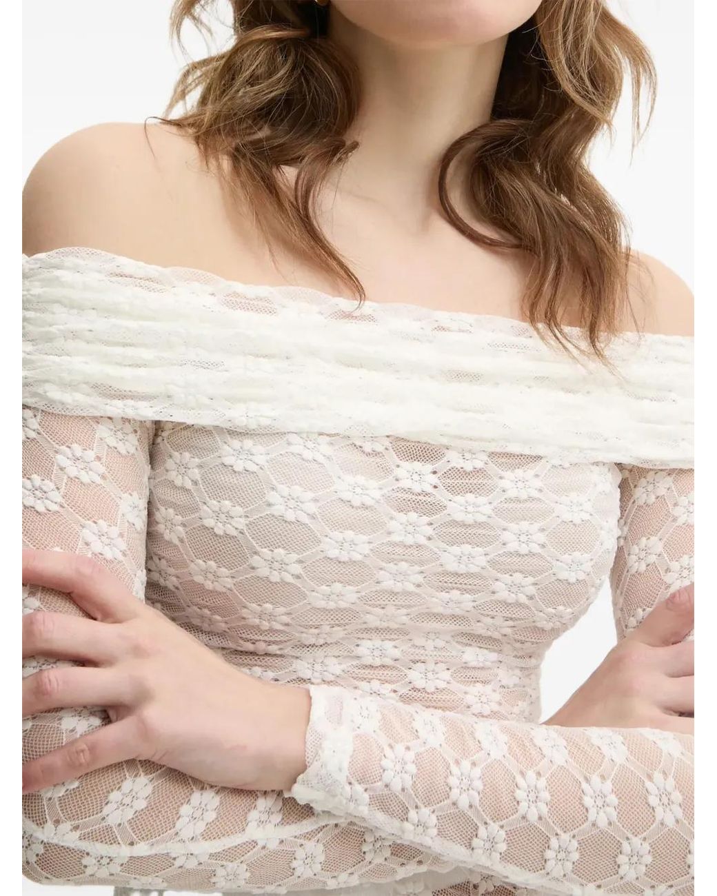Bardot Natural Adoni Off-Shoulder Top