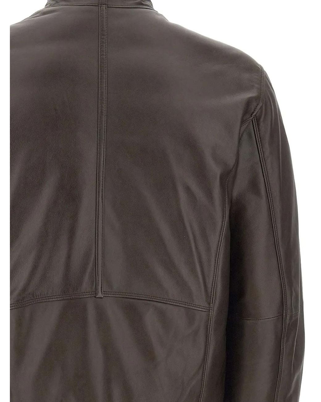 Peuterey Gray Fionia Le Tt Leather Bomber Jacket for men