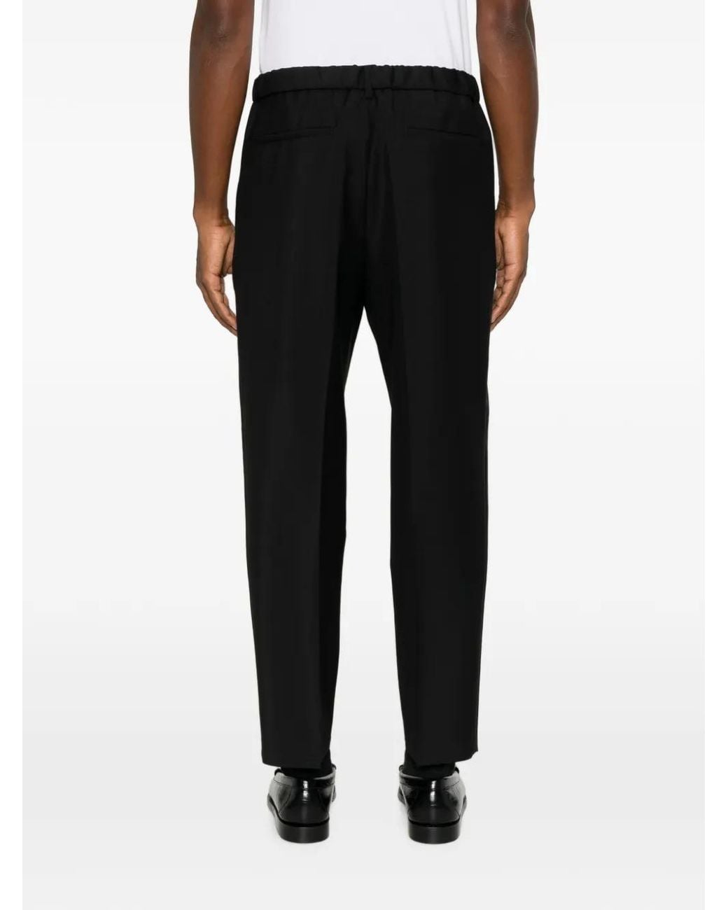 Jil Sander Black Pantalon En Coton À Coupe Droite for men